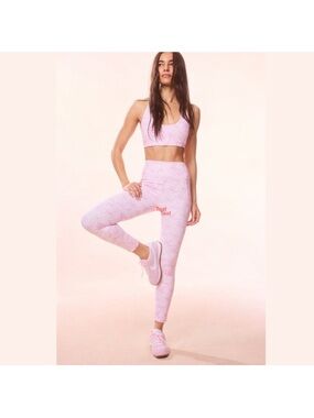 LoveShackFancy 28” highland legging in Pink posey High-Waist Leggings